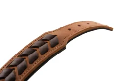 New Halsbånd El Paso M-L 60 Cognac/Sort - 46-52 cm Hvalpehalsbånd - Bløde Og Sikre Halsbånd Med Perfekt Pasform Til Din Hvalp|Hundehalsbånd Med Stil - Komfort Og Sikkerhed Til Din Hund
