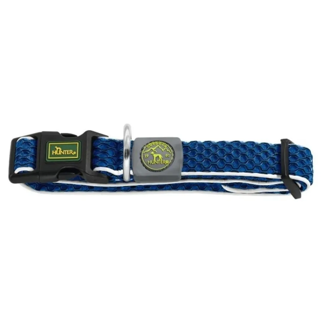Clearance hunde halsbånd Hilo Blå M-L - justerbart hundehalsbånd (33-50 cm, B 2,5 cm) Hvalpehalsbånd - Bløde Og Sikre Halsbånd Med Perfekt Pasform Til Din Hvalp|Hundehalsbånd Med Stil - Komfort Og Sikkerhed Til Din Hund
