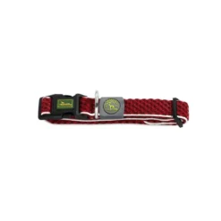 Outlet hunde halsbånd Hilo Rød M-L - justerbart hundehalsbånd (33-50 cm, B 2,5 cm) Hvalpehalsbånd - Bløde Og Sikre Halsbånd Med Perfekt Pasform Til Din Hvalp|Hundehalsbånd Med Stil - Komfort Og Sikkerhed Til Din Hund