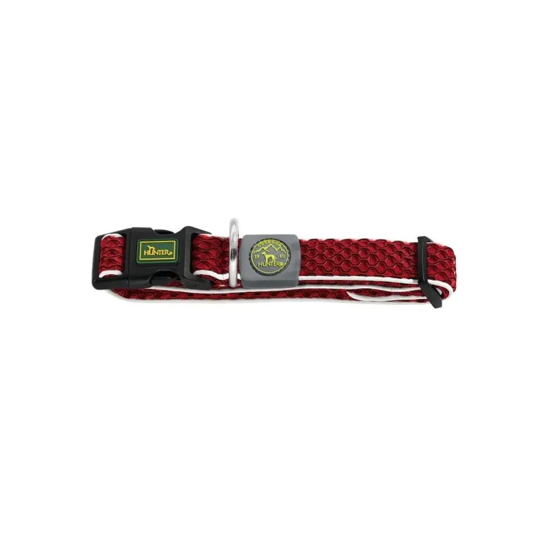 Outlet hunde halsbånd Hilo Rød M-L - justerbart hundehalsbånd (33-50 cm, B 2,5 cm) Hvalpehalsbånd - Bløde Og Sikre Halsbånd Med Perfekt Pasform Til Din Hvalp|Hundehalsbånd Med Stil - Komfort Og Sikkerhed Til Din Hund