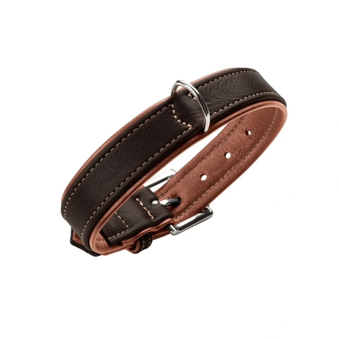 Best Hundehalsbånd læder Canada Elg Str.40 Sort/Cognac - 29-35 cm Hvalpehalsbånd - Bløde Og Sikre Halsbånd Med Perfekt Pasform Til Din Hvalp|Hundehalsbånd Med Stil - Komfort Og Sikkerhed Til Din Hund