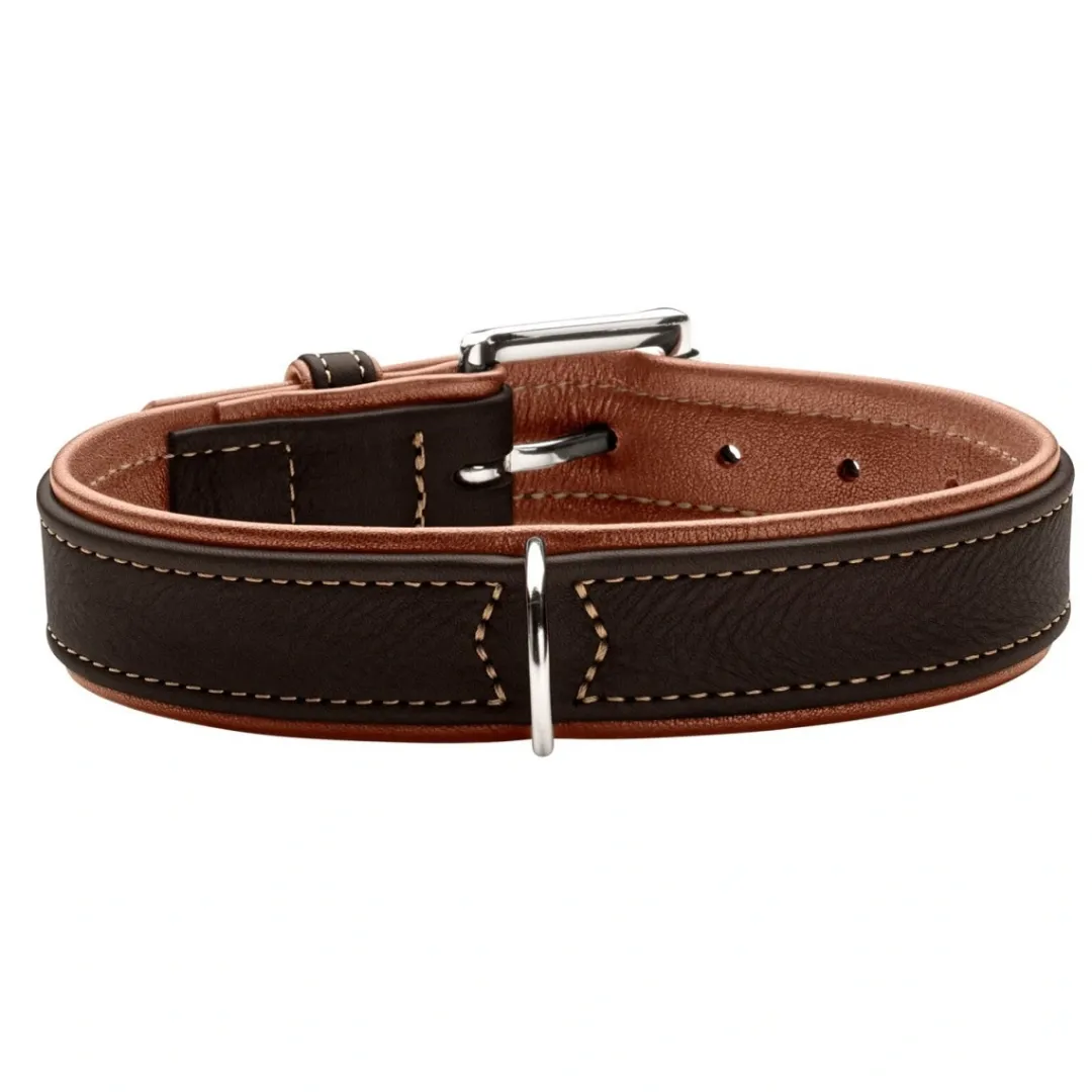 Best Hundehalsbånd læder Canada Elg Str.40 Sort/Cognac - 29-35 cm Hvalpehalsbånd - Bløde Og Sikre Halsbånd Med Perfekt Pasform Til Din Hvalp|Hundehalsbånd Med Stil - Komfort Og Sikkerhed Til Din Hund