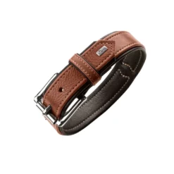 Outlet Hundehalsbånd læder Canada Elg Str.40 Cognac/Sort - 29-35 cm Hvalpehalsbånd - Bløde Og Sikre Halsbånd Med Perfekt Pasform Til Din Hvalp|Hundehalsbånd Med Stil - Komfort Og Sikkerhed Til Din Hund
