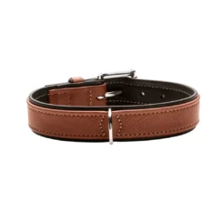 Online Hundehalsbånd læder Canada Elg Str.45 Cognac/Sort - 33-39 cm Hvalpehalsbånd - Bløde Og Sikre Halsbånd Med Perfekt Pasform Til Din Hvalp|Hundehalsbånd Med Stil - Komfort Og Sikkerhed Til Din Hund