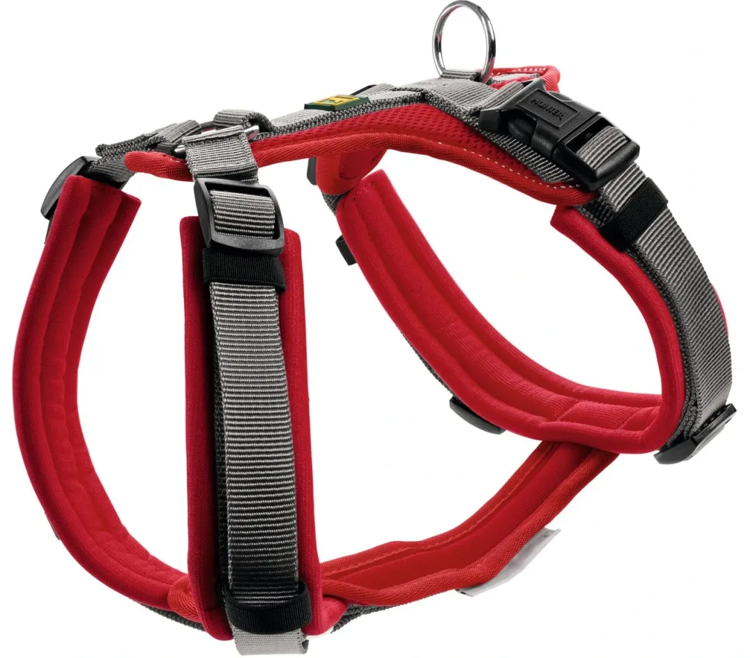 Best hundesele Maldon Rød og Grå L længde 66-118 cm 2,5 cm - stærk og komfortabel pasform Hundeseler Til Alle Behov Og Hundestørrelser