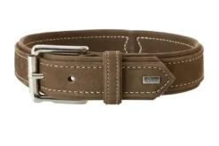 Clearance Hunting halsbånd str.45 Brun - justerbart hundehalsbånd (33 - 39 cm., B 2,8 cm.) Hvalpehalsbånd - Bløde Og Sikre Halsbånd Med Perfekt Pasform Til Din Hvalp|Hundehalsbånd Med Stil - Komfort Og Sikkerhed Til Din Hund