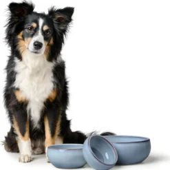 Clearance keramikskål Braga 900 ml i blåt støv Hundeskåle Til Mad Og Drikke Der Passer Til Din Hunds Behov