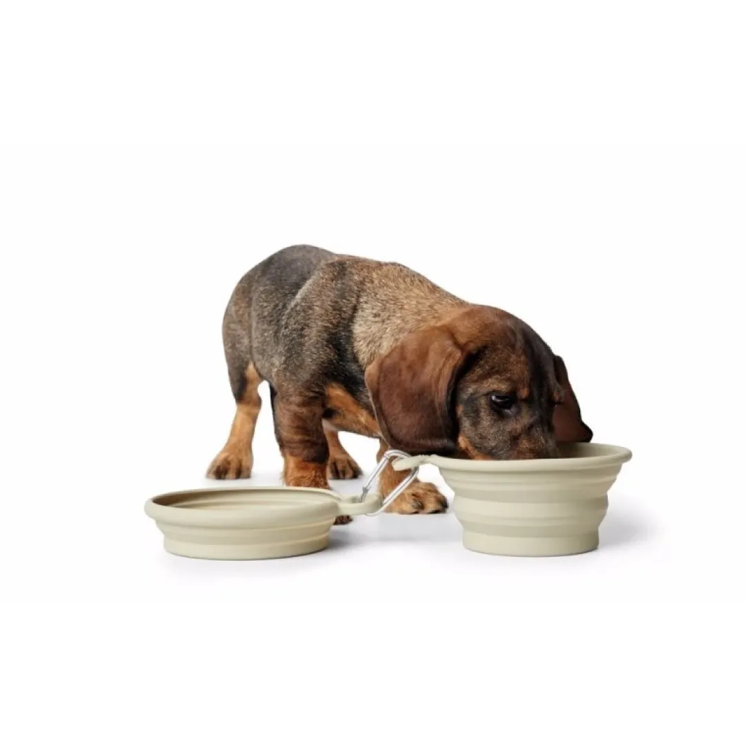 Hot List silikone rejseskål 350/750 ml beige Hundeskåle Til Mad Og Drikke Der Passer Til Din Hunds Behov|Hundeskåle Til Hvalpe - Praktisk, Sikker Og Nem Spisetid