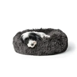 Loppa donut hundeseng Ø 60 cm Grå Hundesenge Og Kurve Til Hunde - Bløde Og Komfortable|Sovepladser Til Hvalpe - Hundesenge, Kølemåtter Og Trygge Hvilesteder