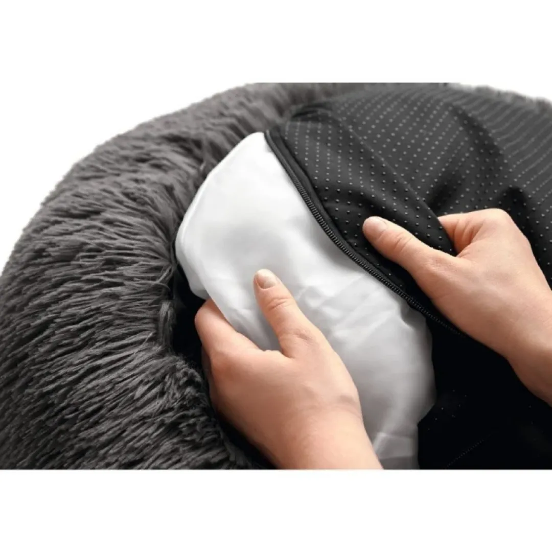 New Loppa donut hundeseng Ø 50 cm Grå Hundesenge Og Kurve Til Hunde - Bløde Og Komfortable|Sovepladser Til Hvalpe - Hundesenge, Kølemåtter Og Trygge Hvilesteder