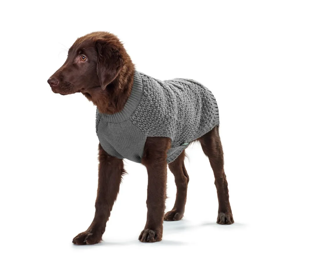 Malmø pullover strik grå str. 50 Hundetøj Til Hvalpe - Varme Dækkener Og Sko Til Trygge Gåture|Hundetøj Til Alle Hunde Med Varme Dækkener Og Sko