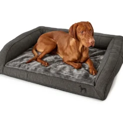 Outlet ortopædisk hundesofa Livingston Medium 80 x 60 cm Antracit Hundesenge Og Kurve Til Hunde - Bløde Og Komfortable|Sovepladser Til Hvalpe - Hundesenge, Kølemåtter Og Trygge Hvilesteder