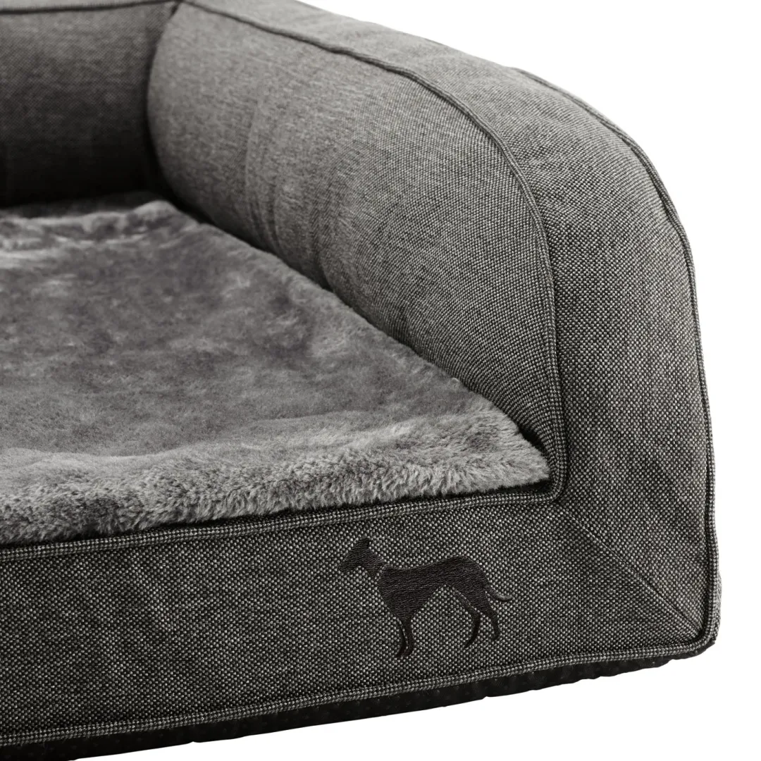 Outlet ortopædisk hundesofa Livingston Medium 80 x 60 cm Antracit Hundesenge Og Kurve Til Hunde - Bløde Og Komfortable|Sovepladser Til Hvalpe - Hundesenge, Kølemåtter Og Trygge Hvilesteder