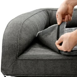 Outlet ortopædisk hundesofa Livingston Medium 80 x 60 cm Antracit Hundesenge Og Kurve Til Hunde - Bløde Og Komfortable|Sovepladser Til Hvalpe - Hundesenge, Kølemåtter Og Trygge Hvilesteder