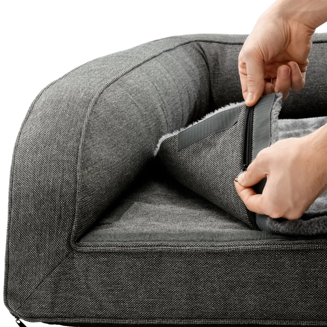 Outlet ortopædisk hundesofa Livingston Medium 80 x 60 cm Antracit Hundesenge Og Kurve Til Hunde - Bløde Og Komfortable|Sovepladser Til Hvalpe - Hundesenge, Kølemåtter Og Trygge Hvilesteder