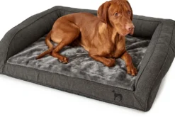 ortopædisk hundesofa Livingston Large 100 x 80 cm Antracit Hundesenge Og Kurve Til Hunde - Bløde Og Komfortable|Sovepladser Til Hvalpe - Hundesenge, Kølemåtter Og Trygge Hvilesteder