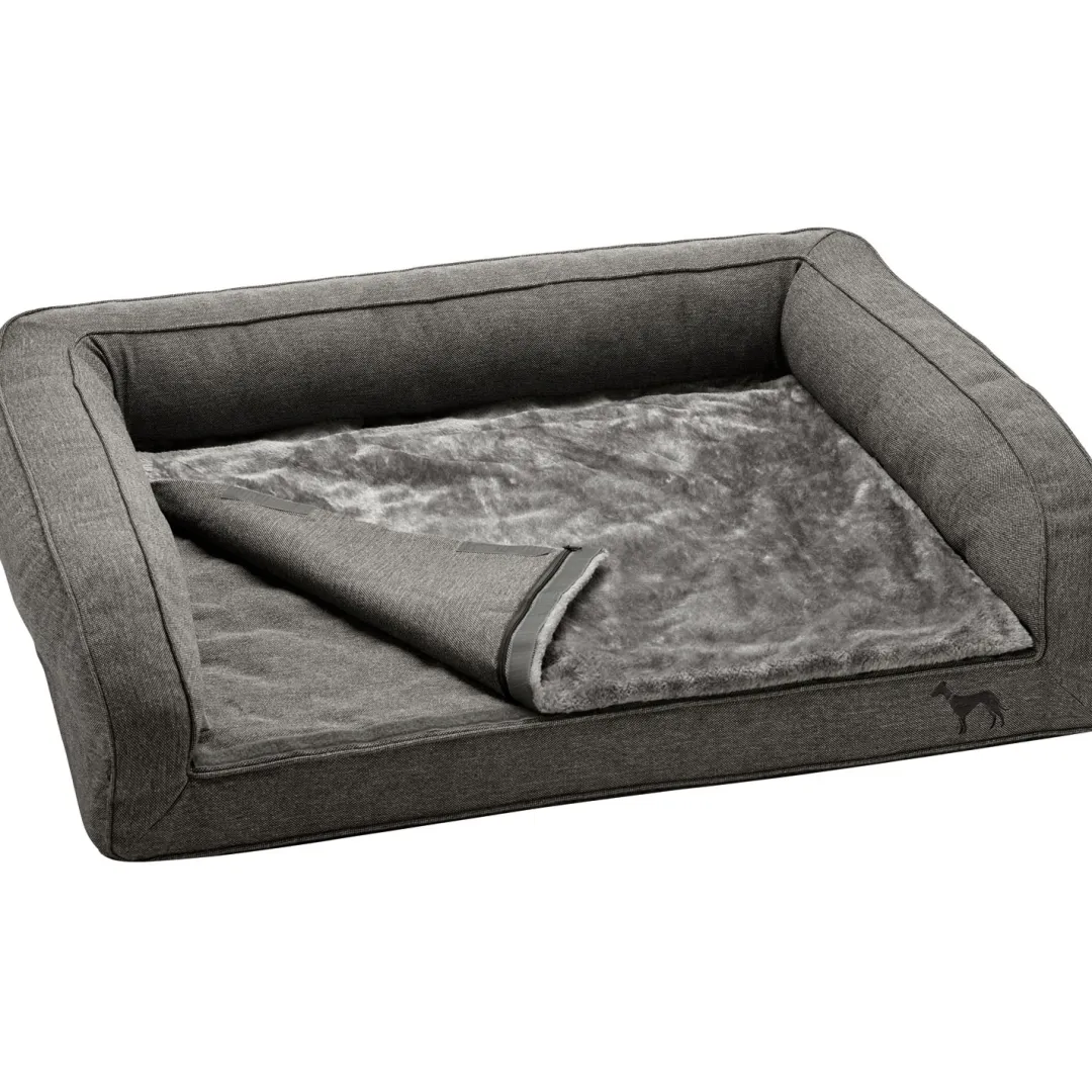 ortopædisk hundesofa Livingston Large 100 x 80 cm Antracit Hundesenge Og Kurve Til Hunde - Bløde Og Komfortable|Sovepladser Til Hvalpe - Hundesenge, Kølemåtter Og Trygge Hvilesteder