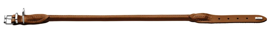 rundsyet elghalsbånd 55 Cognac justering 46-51 cm - skånsom komfort til store hunde Hvalpehalsbånd - Bløde Og Sikre Halsbånd Med Perfekt Pasform Til Din Hvalp|Hundehalsbånd Med Stil - Komfort Og Sikkerhed Til Din Hund