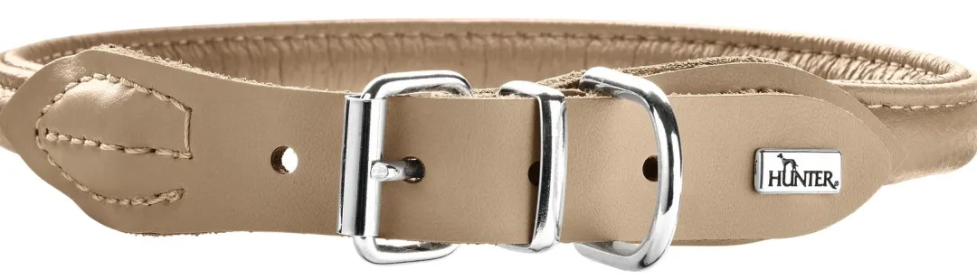 Best Rundsyet Elg halsbånd str. 50 Beige - justering 41-46 cm skånsom komfort Hvalpehalsbånd - Bløde Og Sikre Halsbånd Med Perfekt Pasform Til Din Hvalp|Hundehalsbånd Med Stil - Komfort Og Sikkerhed Til Din Hund