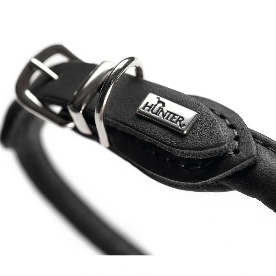 Sale rundsyet oksehalsbånd 35/8 sort 35 cm - justering 28-32 cm skånsom komfort Hvalpehalsbånd - Bløde Og Sikre Halsbånd Med Perfekt Pasform Til Din Hvalp|Hundehalsbånd Med Stil - Komfort Og Sikkerhed Til Din Hund