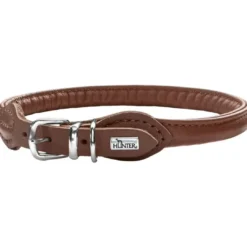 Outlet rundsyet okselæder halsbånd brun 40 - justering 33-37 cm - skånsom komfort til mellemstore hunde Hvalpehalsbånd - Bløde Og Sikre Halsbånd Med Perfekt Pasform Til Din Hvalp|Hundehalsbånd Med Stil - Komfort Og Sikkerhed Til Din Hund
