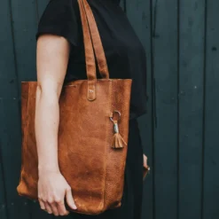 Online Shopper Milano Cognac Hunter Tasker I Læder