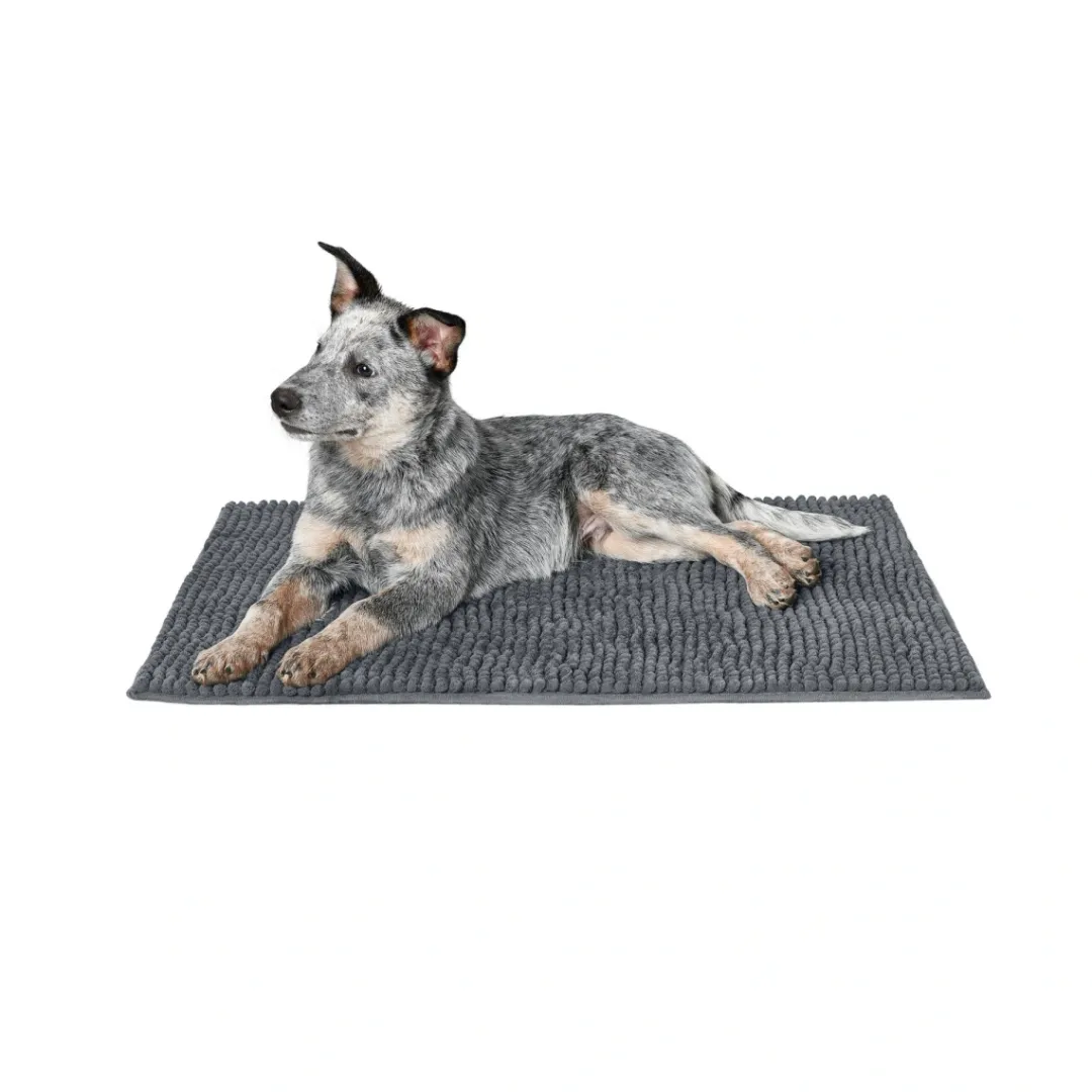 Clearance Waterloo snavsfangende hundemåtte 90 x 60 cm Grå Hundesenge Og Kurve Til Hunde - Bløde Og Komfortable|Sovepladser Til Hvalpe - Hundesenge, Kølemåtter Og Trygge Hvilesteder