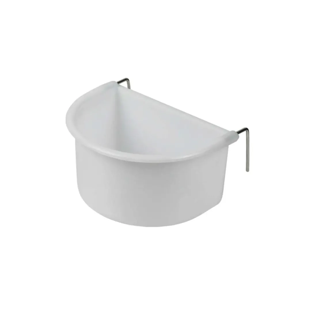 Clearance Hvid Foderkop med metalkrog 75 ml Fugletilbehør