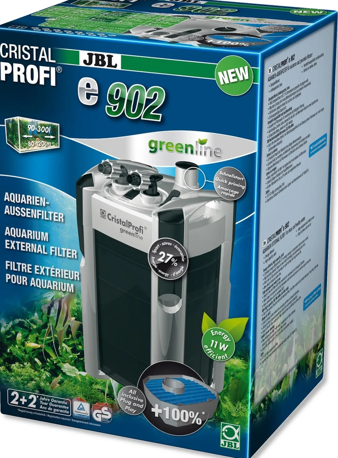 Sale CristalProfi e902 greenline 900 L/t Akvariefilter Og Pumpe