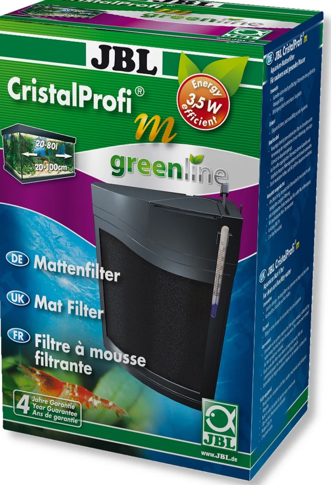 Online Cristalprofi M greenline Indvendigt filter til små akvarier Akvariefilter Og Pumpe