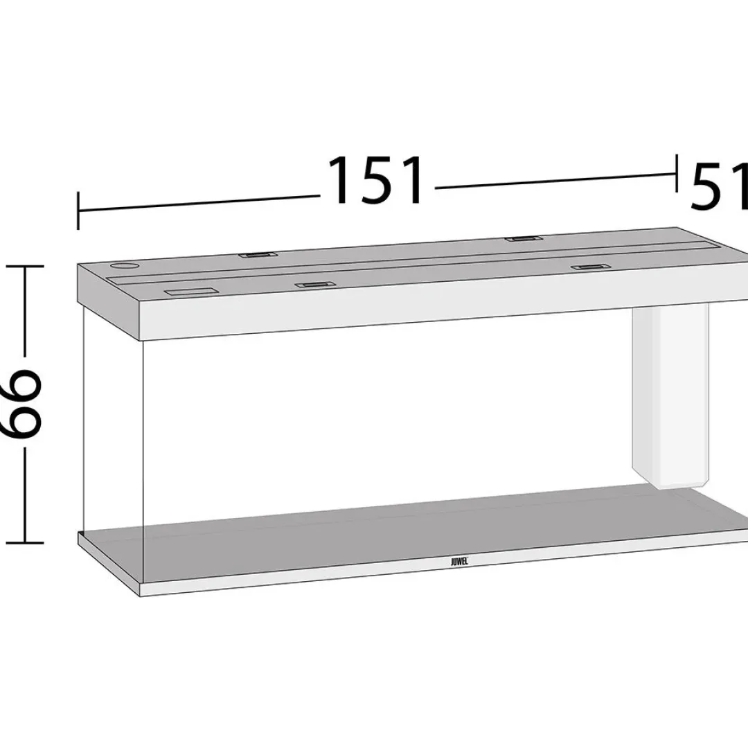 Outlet Led Rio 450 Grå 151x51x66 cm 450 L Akvarier