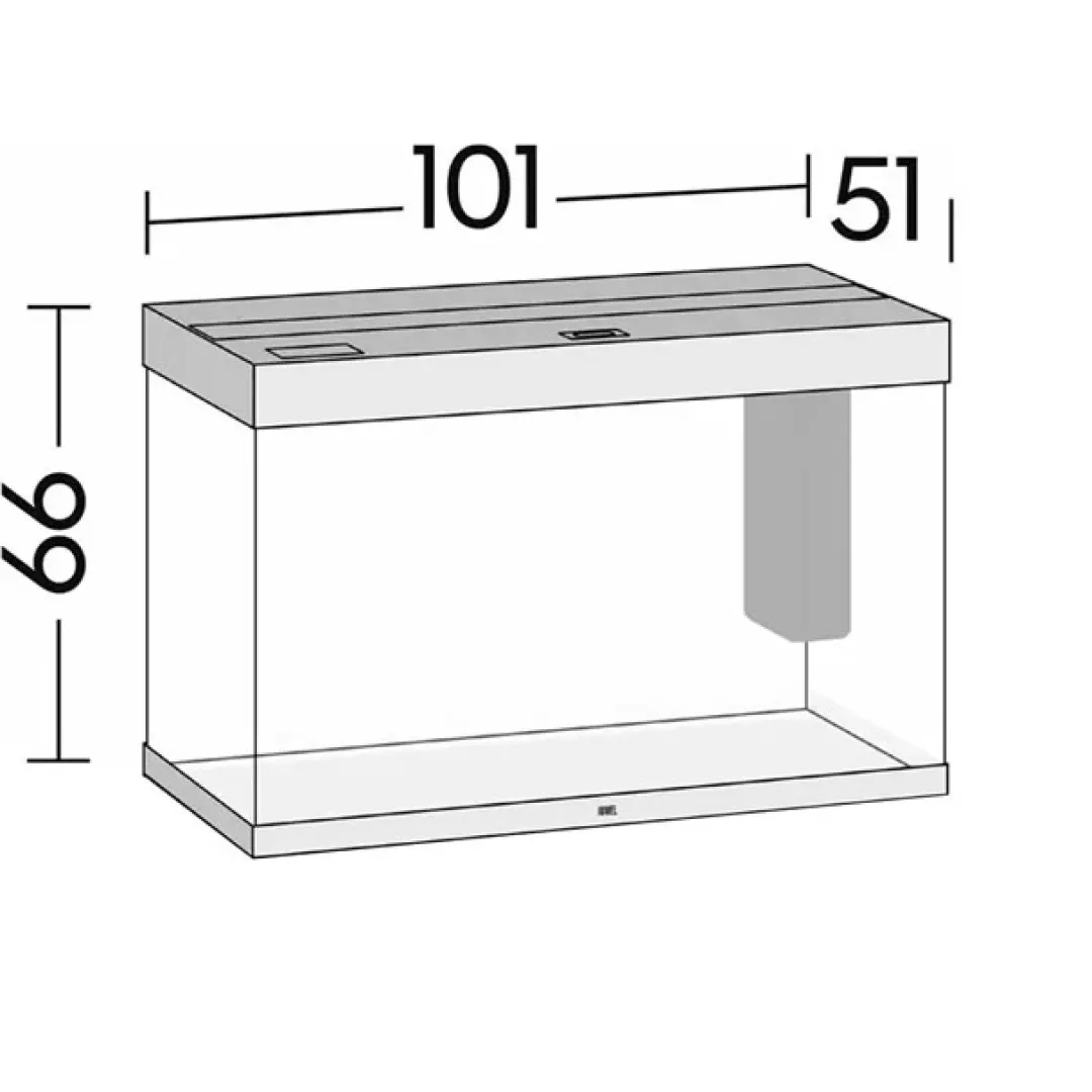 Clearance Led Rio 290 Liter Grå Akvarier