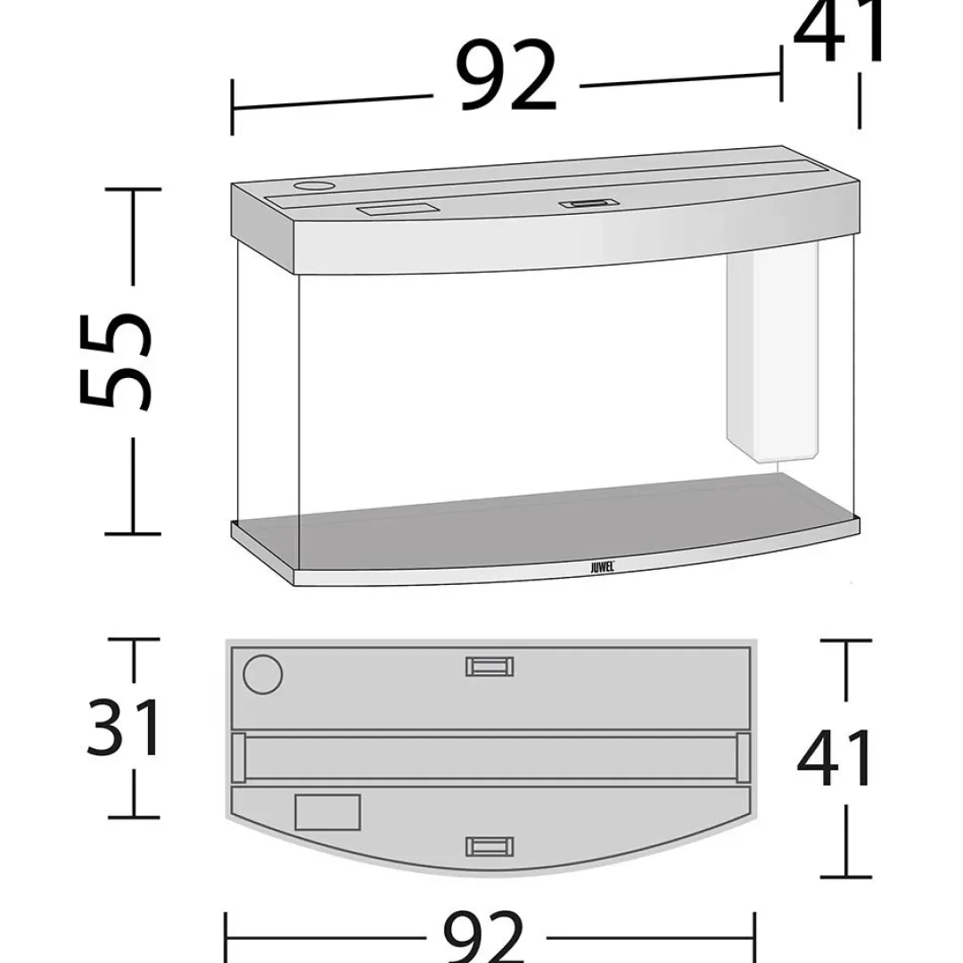 Outlet Juwel Aquarium VISION 180 Hvid Akvarier