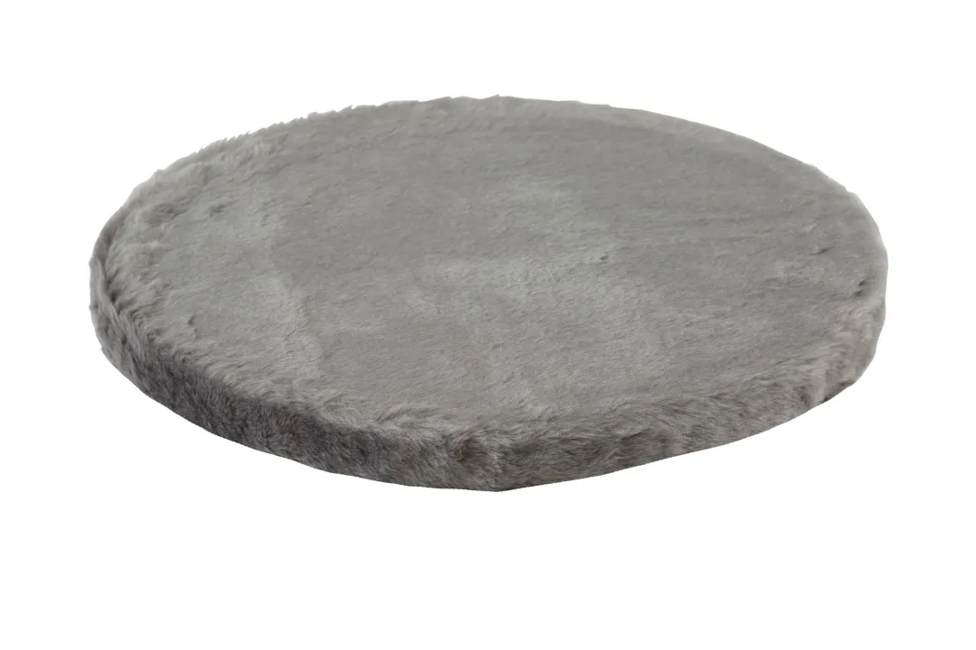Clearance Kattens no 1 Rund hylde med plys 2 sider Ø 56 cm Grå Kradsetræer Og Klatremøbler Til Kat