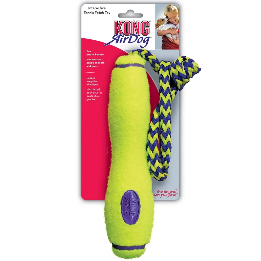 New Air Squeaker Stick med reb M - hundelegetøj til apport og vandleg Hundelegetøj Til Alle Hunde Leg Og Aktivering Året Rundt|Legetøj Til Hvalpe - Sjov Leg, Aktivering Og Tryghed Fra Første Dag
