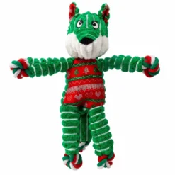 Best Holiday Floppy Knots Fox S/M - et klassisk plys-hundelegetøj med reb og knuder, pivelyd og juletema. Julelegetøj Til Dyr|Hundelegetøj Til Alle Hunde Leg Og Aktivering Året Rundt