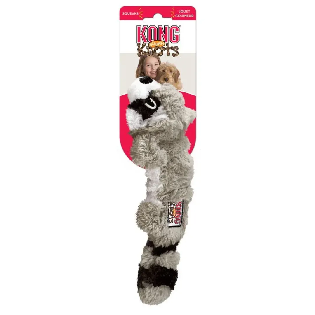 New Scrunch Knots Raccoon Grå S/M 23 cm - vaskebjørn med reb Hundelegetøj Til Alle Hunde Leg Og Aktivering Året Rundt|Legetøj Til Hvalpe - Sjov Leg, Aktivering Og Tryghed Fra Første Dag