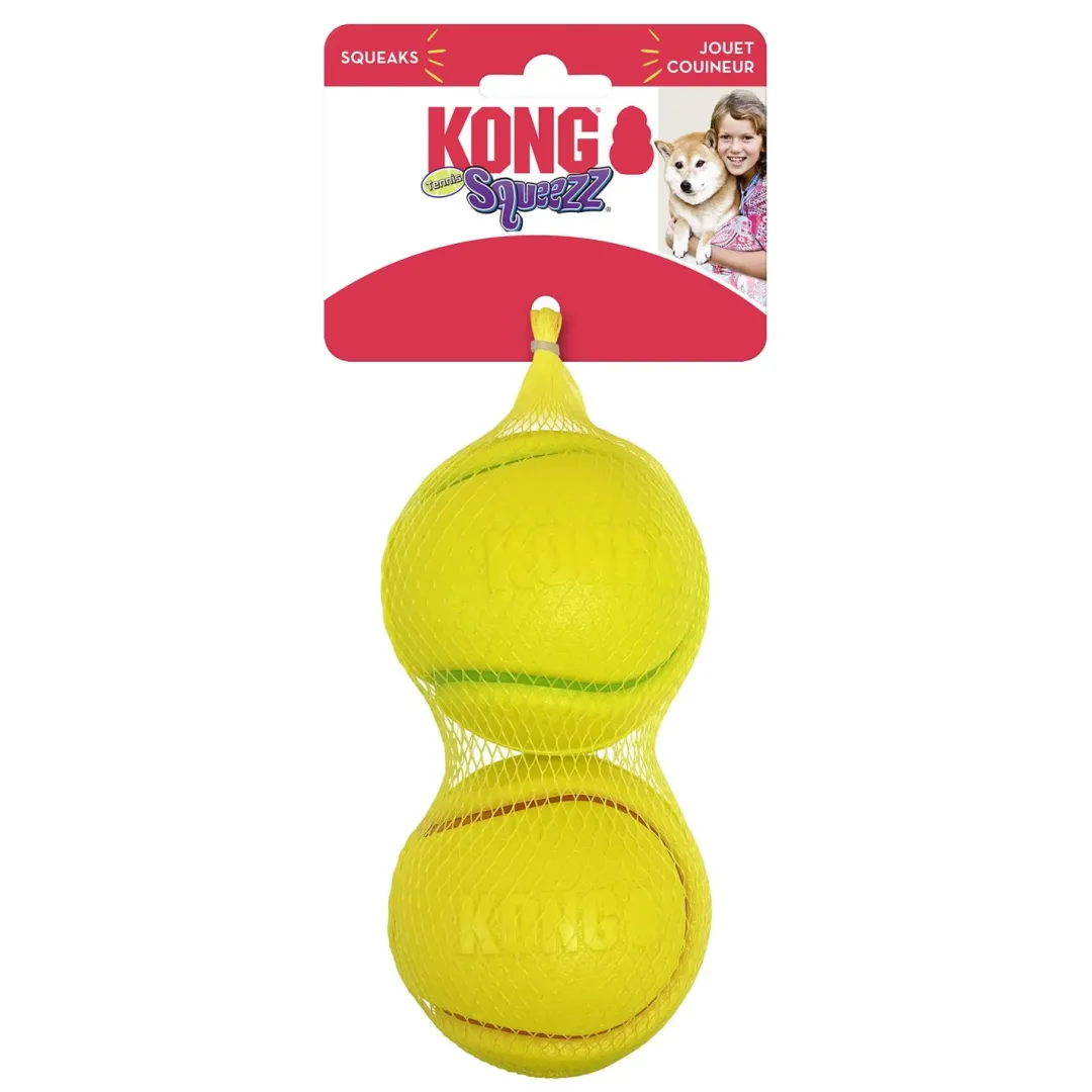 Outlet Squeez Tennis 2 stk Ø 7 cm - robuste bolde med piv Hundelegetøj Til Alle Hunde Leg Og Aktivering Året Rundt|Legetøj Til Hvalpe - Sjov Leg, Aktivering Og Tryghed Fra Første Dag
