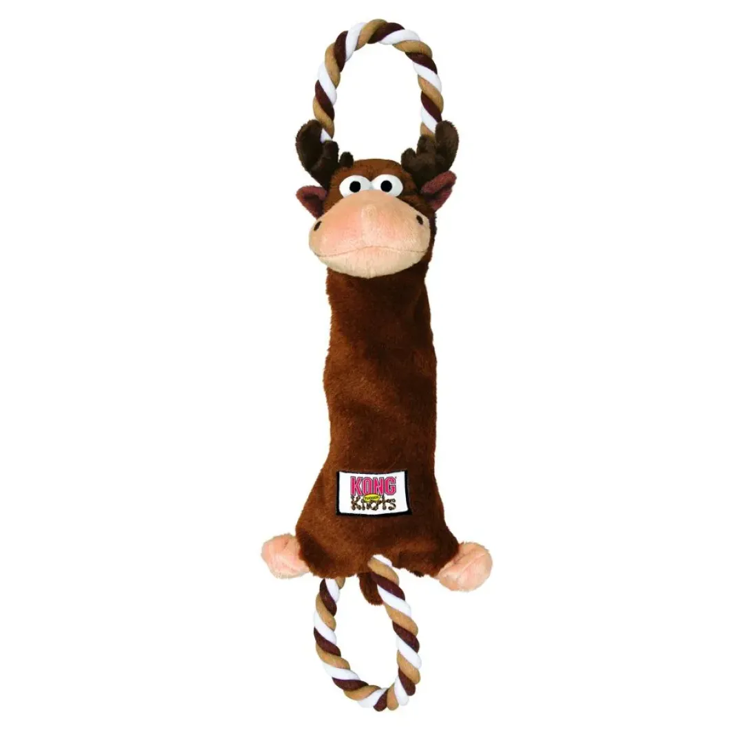 Outlet Tugger Knots Moose Brun L 48 cm - reb og bamse i et Hundelegetøj Til Alle Hunde Leg Og Aktivering Året Rundt|Legetøj Til Hvalpe - Sjov Leg, Aktivering Og Tryghed Fra Første Dag