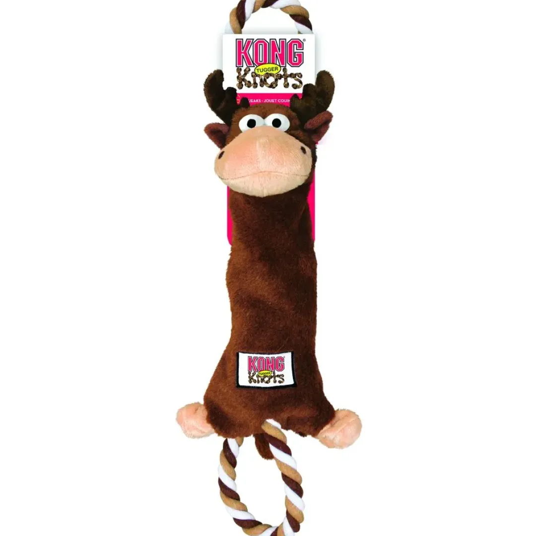 Outlet Tugger Knots Moose Brun L 48 cm - reb og bamse i et Hundelegetøj Til Alle Hunde Leg Og Aktivering Året Rundt|Legetøj Til Hvalpe - Sjov Leg, Aktivering Og Tryghed Fra Første Dag