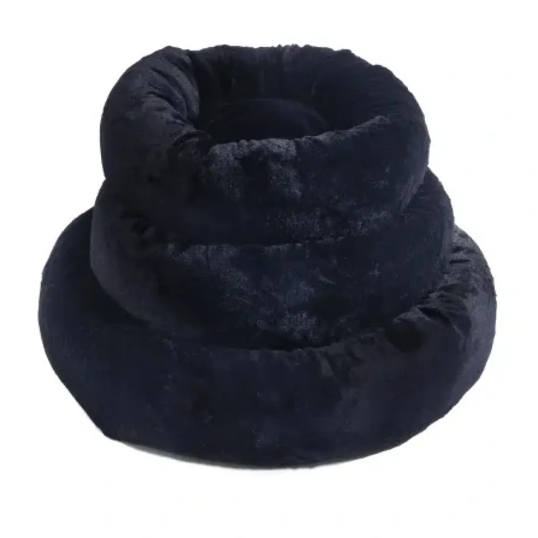 Outlet KW Fluffy Donut hundeseng Ø 60 cm TILBUD Sort Hundesenge Og Kurve Til Hunde - Bløde Og Komfortable|Sovepladser Til Hvalpe - Hundesenge, Kølemåtter Og Trygge Hvilesteder