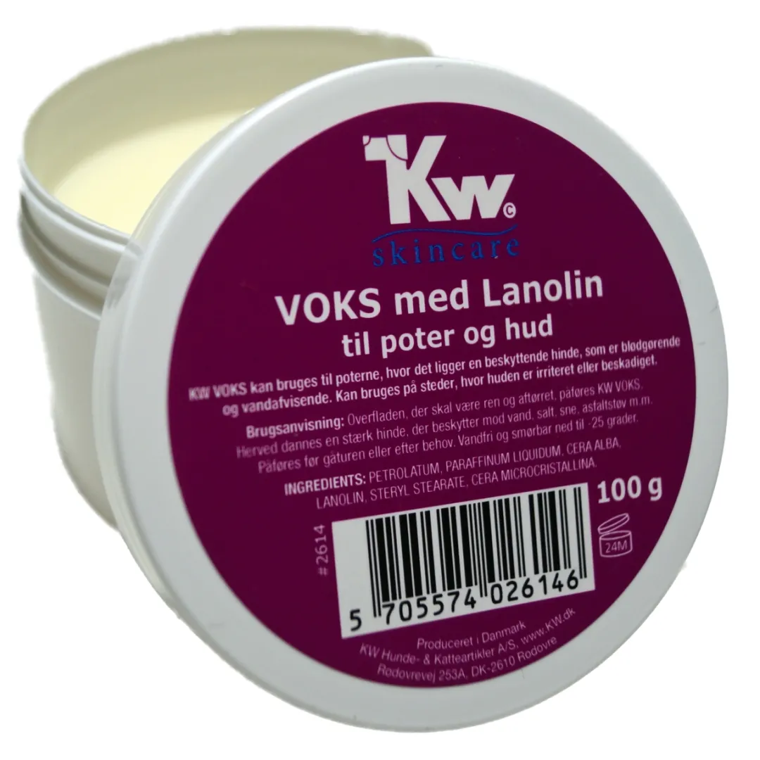 New KW Potevoks med Lanolin 100 g Plejemidler Til Hund Med Fokus På Sundhed Og Velvære|Pleje Af Hvalpe - Alt I Plejemidler Til Pels, Poter Og Hud
