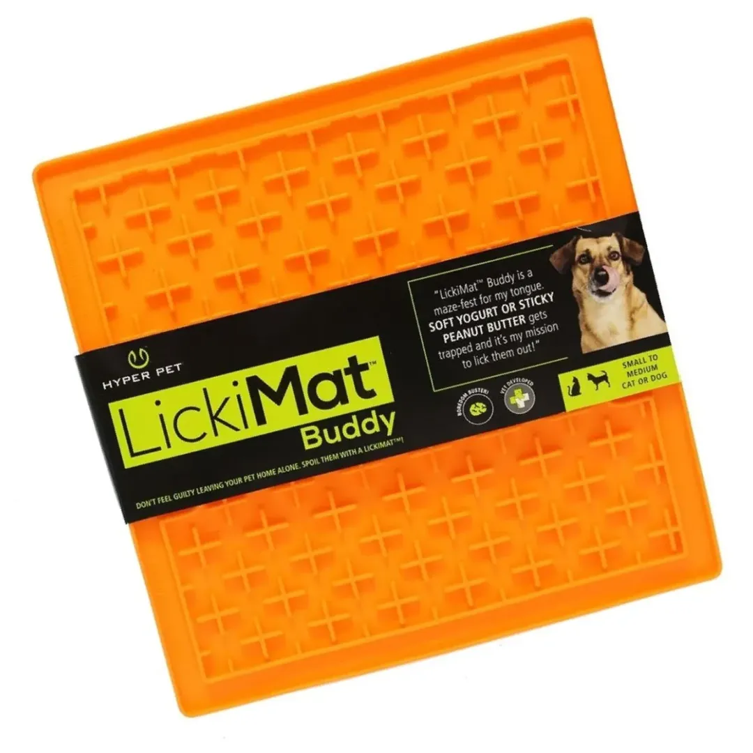 Outlet Slikkemåtte 28 x 28 cm Orange - aktiveringsmåtte til hunde Killingelegetøj - Sjov, Træning Og Aktivering For Killinger|Hundelegetøj Til Alle Hunde Leg Og Aktivering Året Rundt