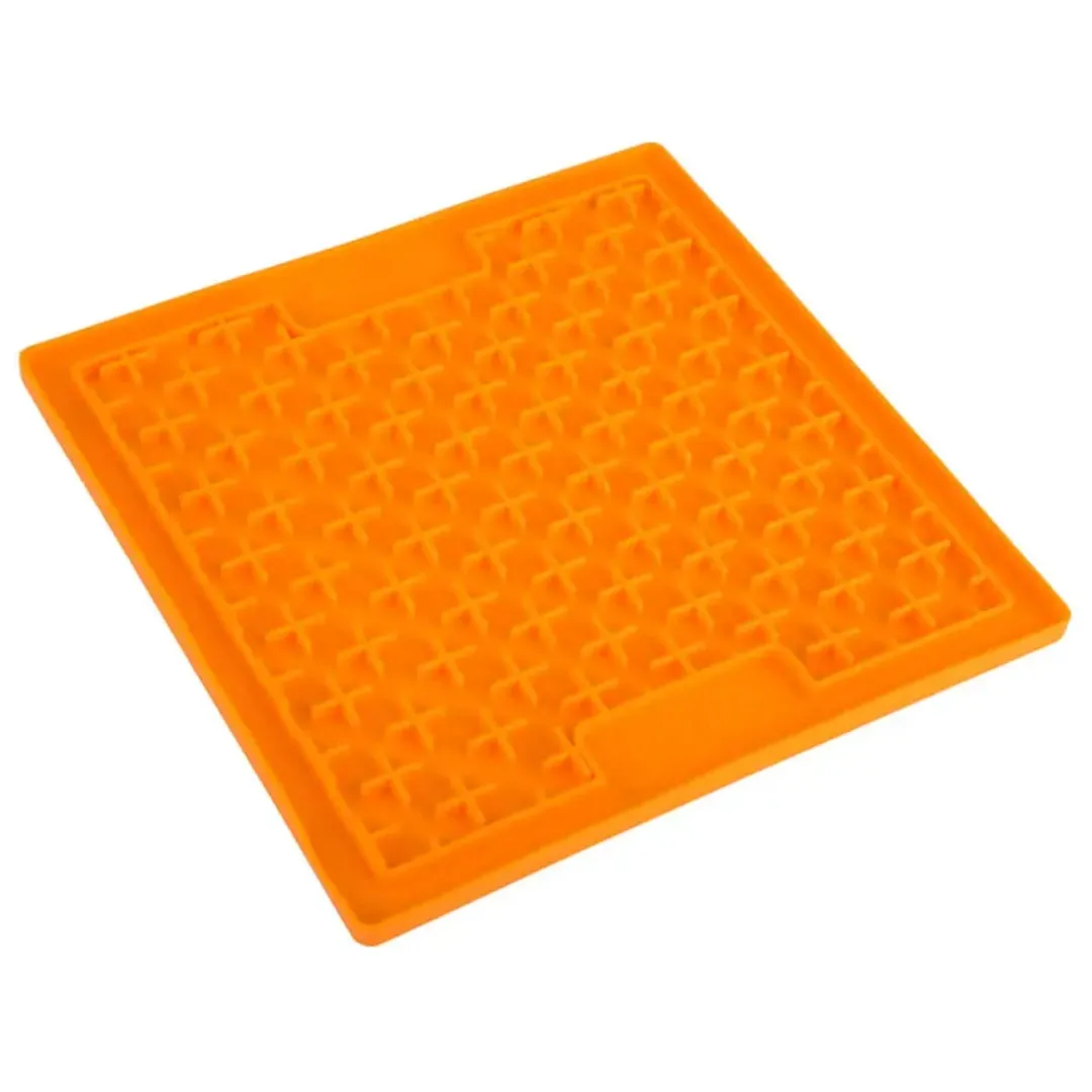 New Slikkemåtte 20 x 20 cm Orange - aktiveringsmåtte til hunde Killingelegetøj - Sjov, Træning Og Aktivering For Killinger|Hundelegetøj Til Alle Hunde Leg Og Aktivering Året Rundt