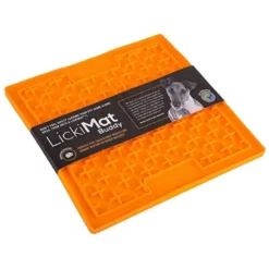 New Slikkemåtte 20 x 20 cm Orange - aktiveringsmåtte til hunde Killingelegetøj - Sjov, Træning Og Aktivering For Killinger|Hundelegetøj Til Alle Hunde Leg Og Aktivering Året Rundt