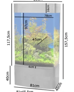 Best Søjle Akvarium 80 Sølv Akvarier