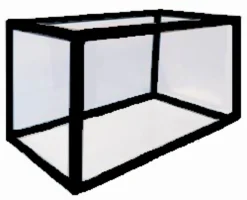 Clearance sort aluminiums akvarie 63 liter. Akvarier