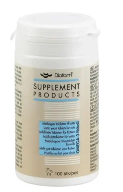 Clearance Mælketabletter til kat 100 stk med omega 3 fiskeolie Kattefoder & Snacks
