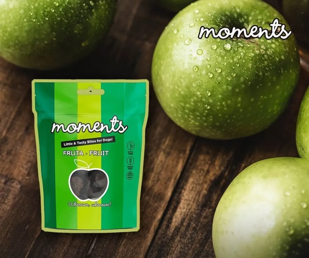 Clearance Moments hundesnack Kylling og Frugt 60 g - fuldfoder hundegodbidder Hundeguf Og Tyggeben Til Hunde