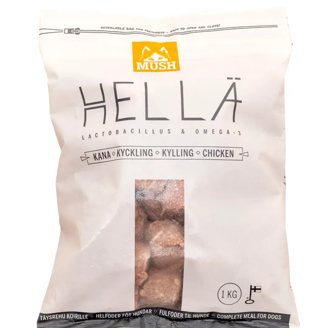 Clearance HELLÄ Kylling 3 kg - Fuldfoder med fermenterede grøntsager og omega-olie Hundefoder